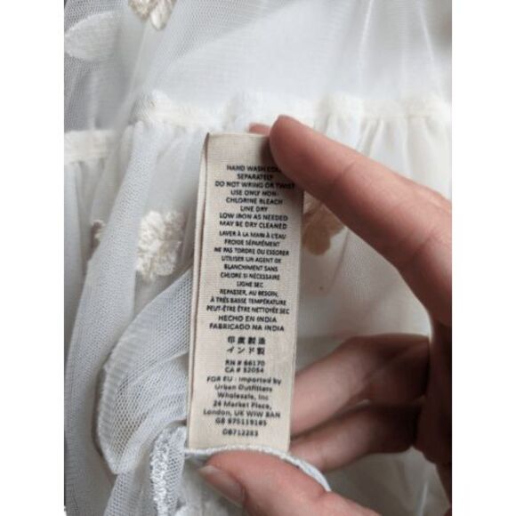 Free People Hearts are Wild embroidered sheer illusion mini dress‎ Ivory size S - Picture 12 of 12